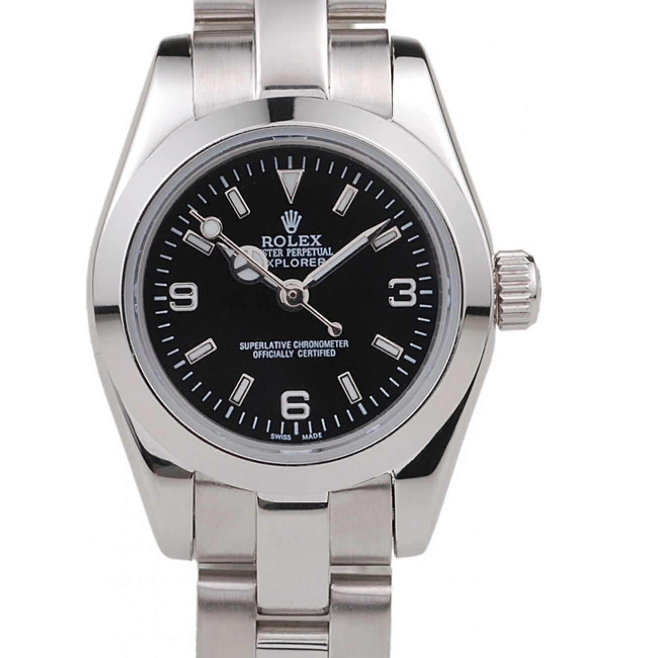 MiroTime 0715 Rolex Explorer Polished Stainless Steel Black Dial 98089